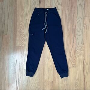 Figs Zamora high waisted navy jogger scrub pants